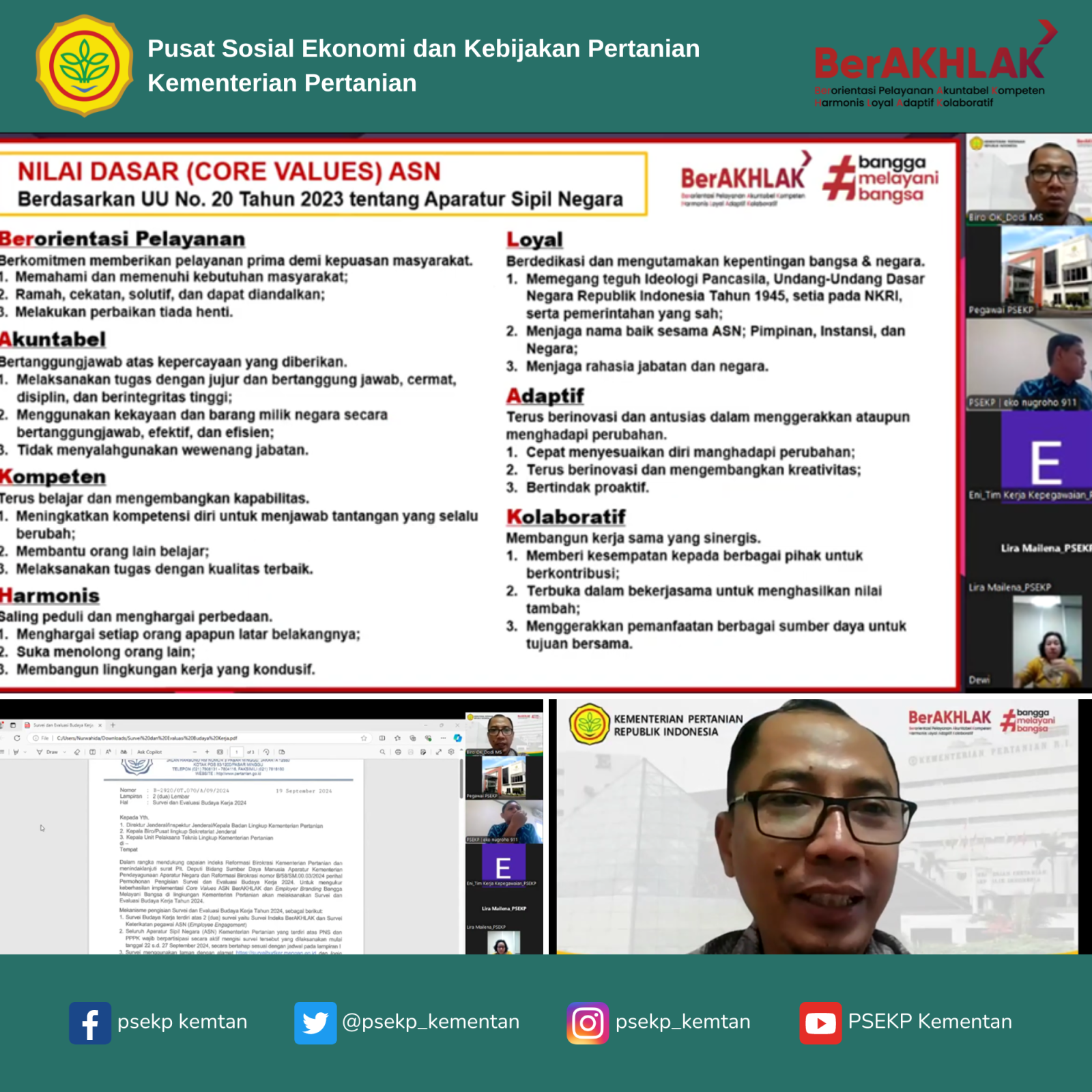 Sosialisasi Persiapan Survei Budaya Kerja ASN Berakhlak