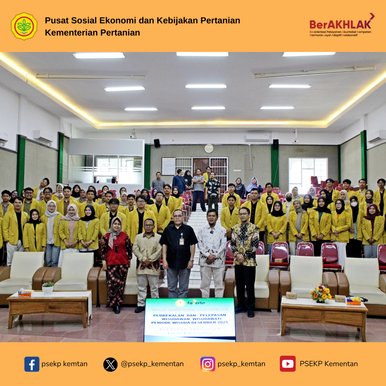 Kepala PSEKP sebagai Motivator Calon Wisudawan/Wisudawati Universitas Jenderal Soedirman